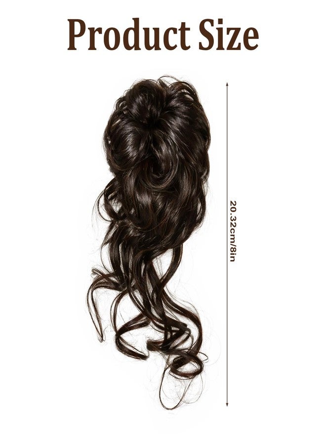 YBEATY قطعتان من وصلات شعر YBEATY على شكل كعكة فوضوية، وصلات شعر مموجة ومجعدة على شكل ذيل حصان، وصلات شعر صناعية مجعدة على شكل كعكة، ربطات شعر صناعية على شكل كعكة مرفوعة، ربطات شعر صناعية على شكل كعكة مرفوعة، وصلات شعر سميكة للنساء - Image 2